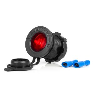 Waterproof Car Cigarette Lighter Socket with RED LED Backlight 12/24V AMIO-04219