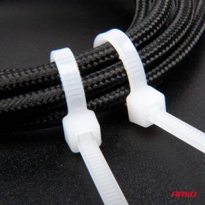 White cable ties 4.8×200mm 100 pcs. AMIO-04310