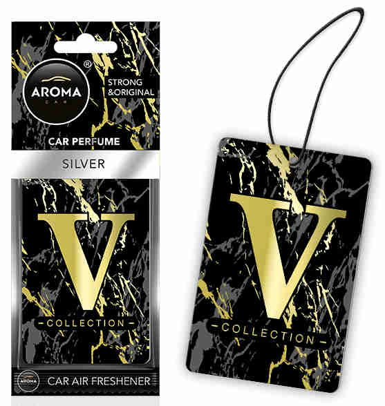 Car air freshener AROMA CEL. V-COLLECTION Silver