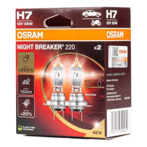 Halogen Bulb Osram H7 12V 55W PX26d NIGHT BREAKER 200 /2 pcs