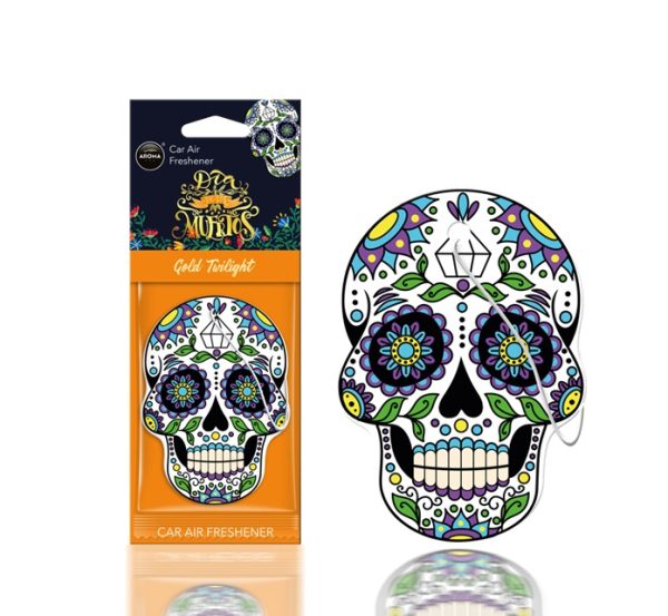 Car air freshener AROMA  DIA DE LOS MUERTOS Gold Tatoo