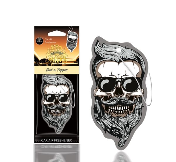 Car air freshener AROMA DIA DE LOS MUERTOS Oud&Pepper Skull