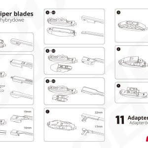 Hybrid wiper blade multiconnect 14" (350mm) 11 adapters