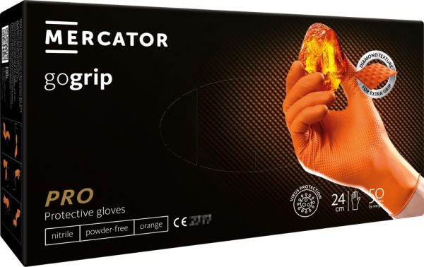 Nitrile gloves GoGrip  orange size S